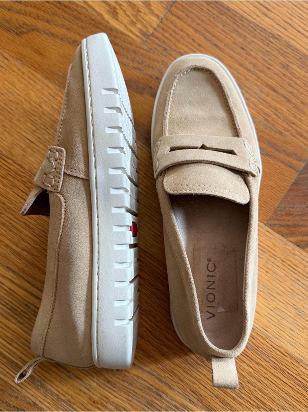 Vionic Suede Penny Loafers in Sand - NWOB 7.5M